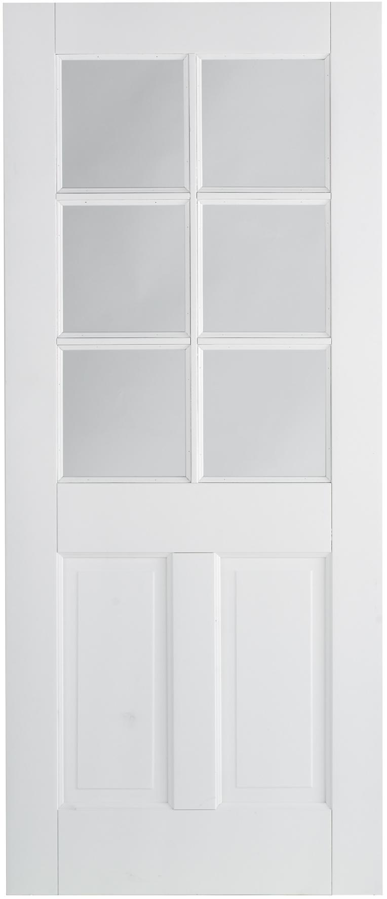Canterbury 2 Panel/6 Light White (primed) Internal Door